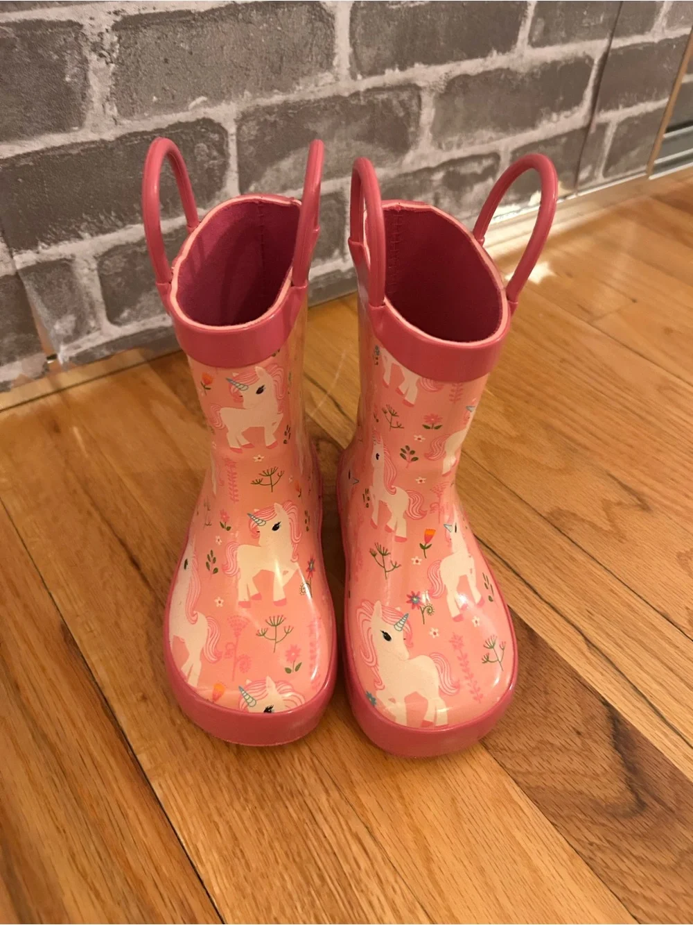 Pink Unicorn Kids Rain Boots